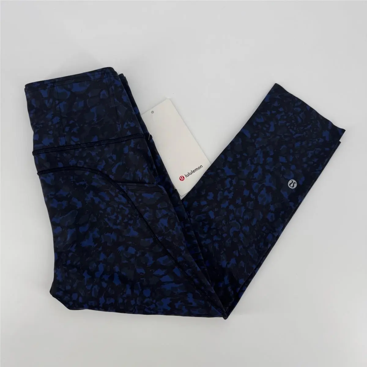 Lululemon Fast and Free HR Crop 19 Wild Thing Camo Deep Coal Multi Wltl Size 4