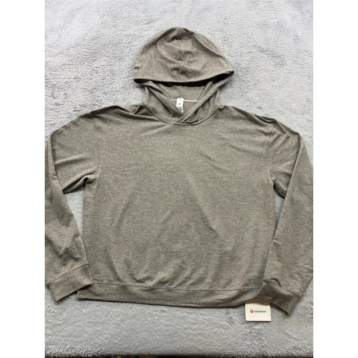 Lululemon Soft Jersey Classic-fit Hoodie Heathered Taupe Beige Size 10 LW3HRQS