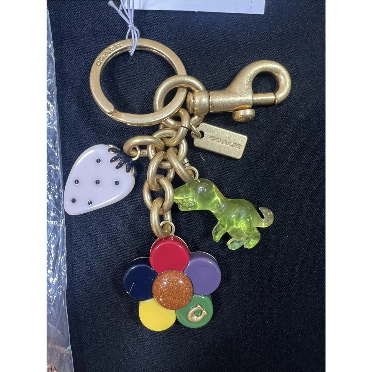 Coach CA349 Rexy Bag Charm/keychain Flower Strawberry Fun Rare