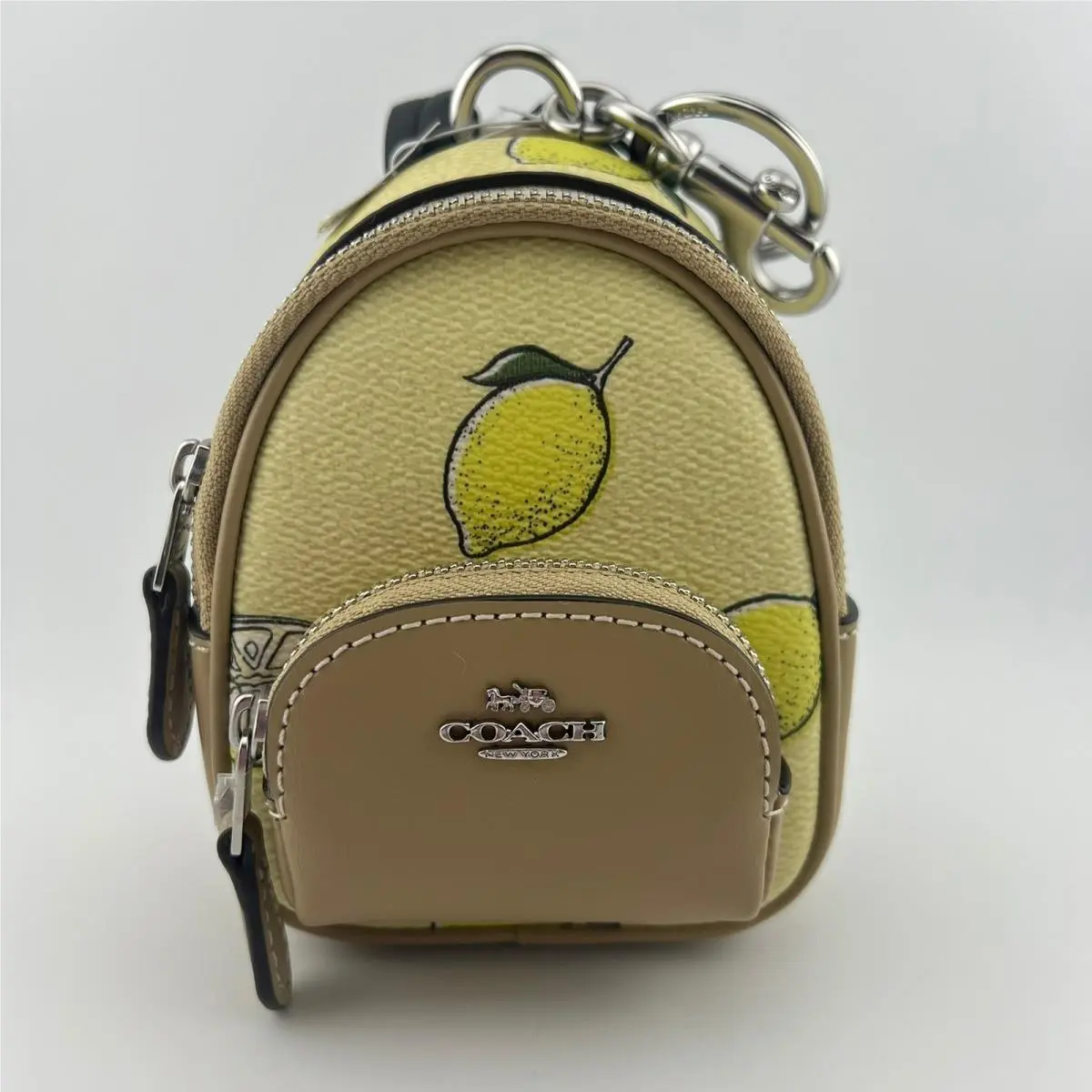 Coach Lemon Mini Backpack Bag Charm Keychain 5x4x3