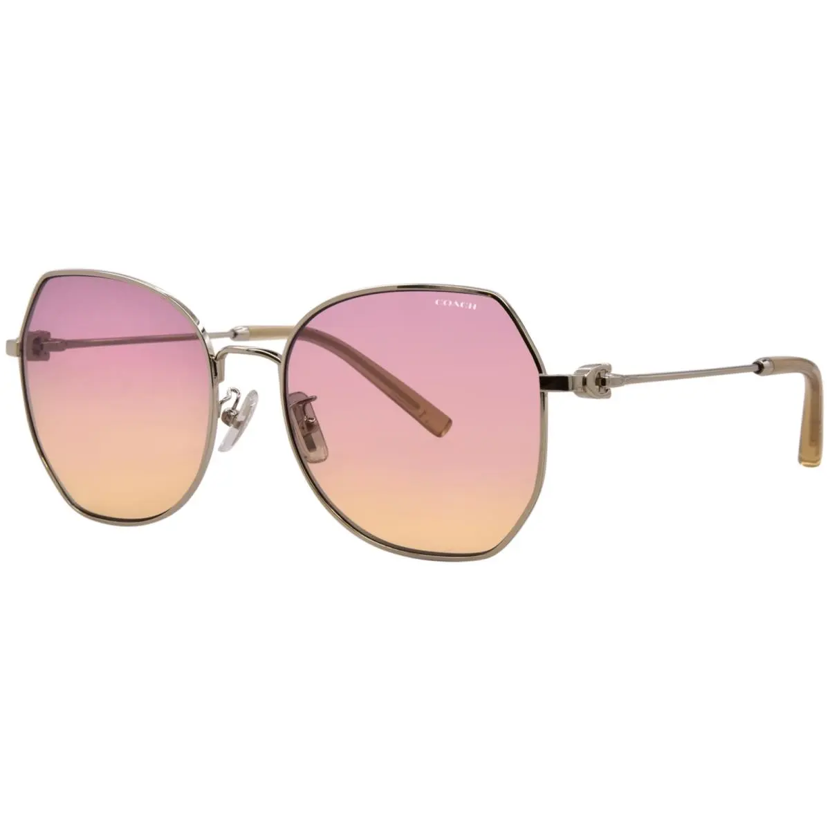 Coach CAD79 HC7175 900578 Sunglasses Women`s Light Gold/burgundy Gradient 56mm