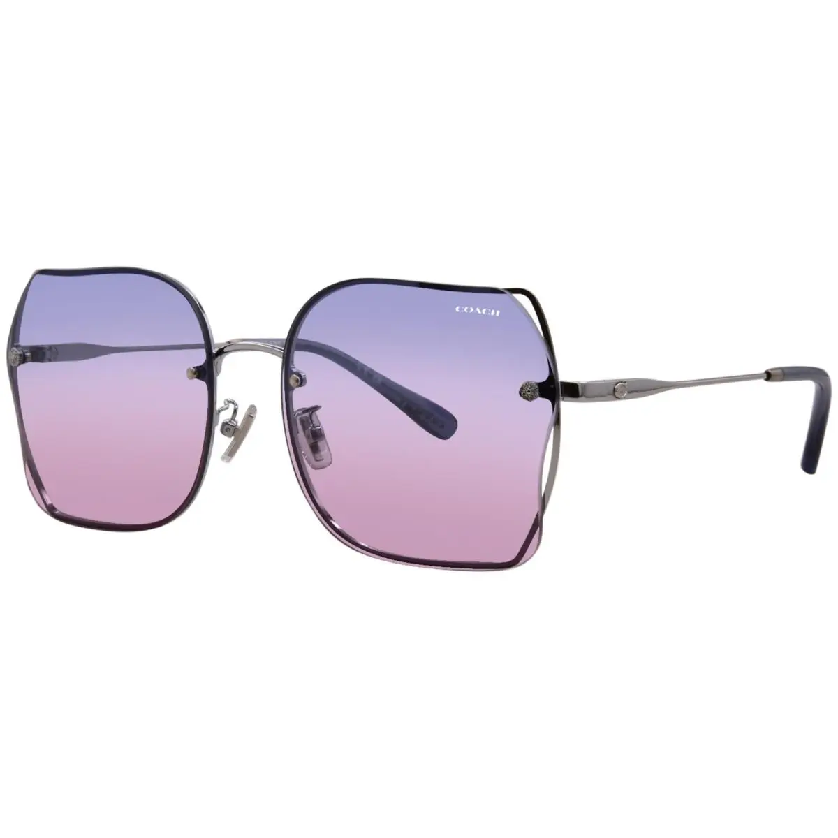 Coach CH574 HC7150D 9001I8 Sunglasses Women`s Shiny Silver/blue/purple/pink 60mm