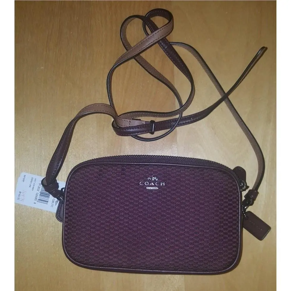 Coach Legacy F87217 QBL7C Jacquard/leather Oxblood 1 Pouch X-body 230921JAX