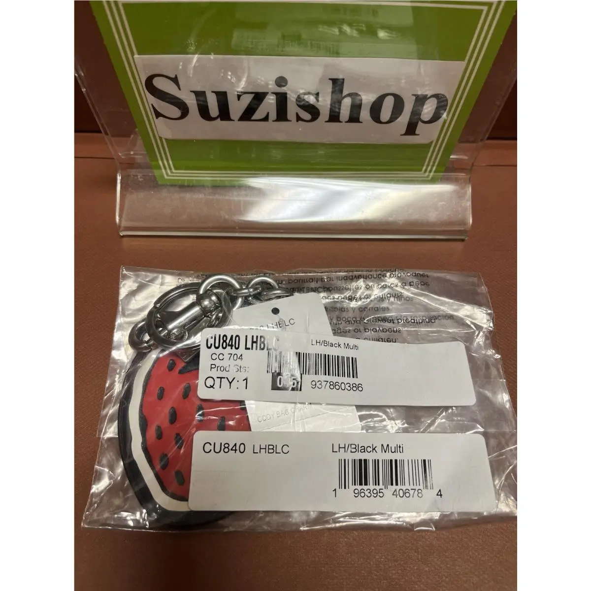 Coach Strawberry Leather Bag Charm CU840