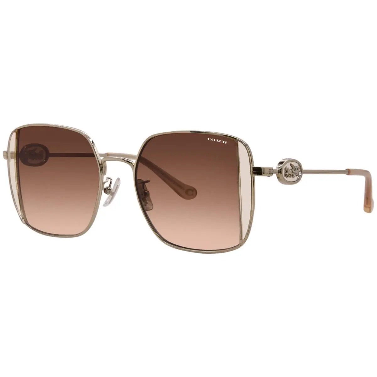 Coach CAD72 HC7177B 900574 Sunglasses Women`s Gold/fawn/brown Gradient 51mm