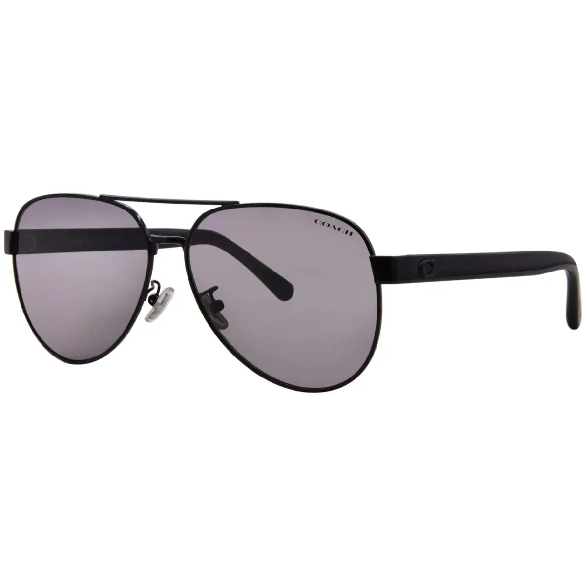 Coach CD467 HC7143 900387 Sunglasses Men`s Satin Black/dark Grey Solid 61mm