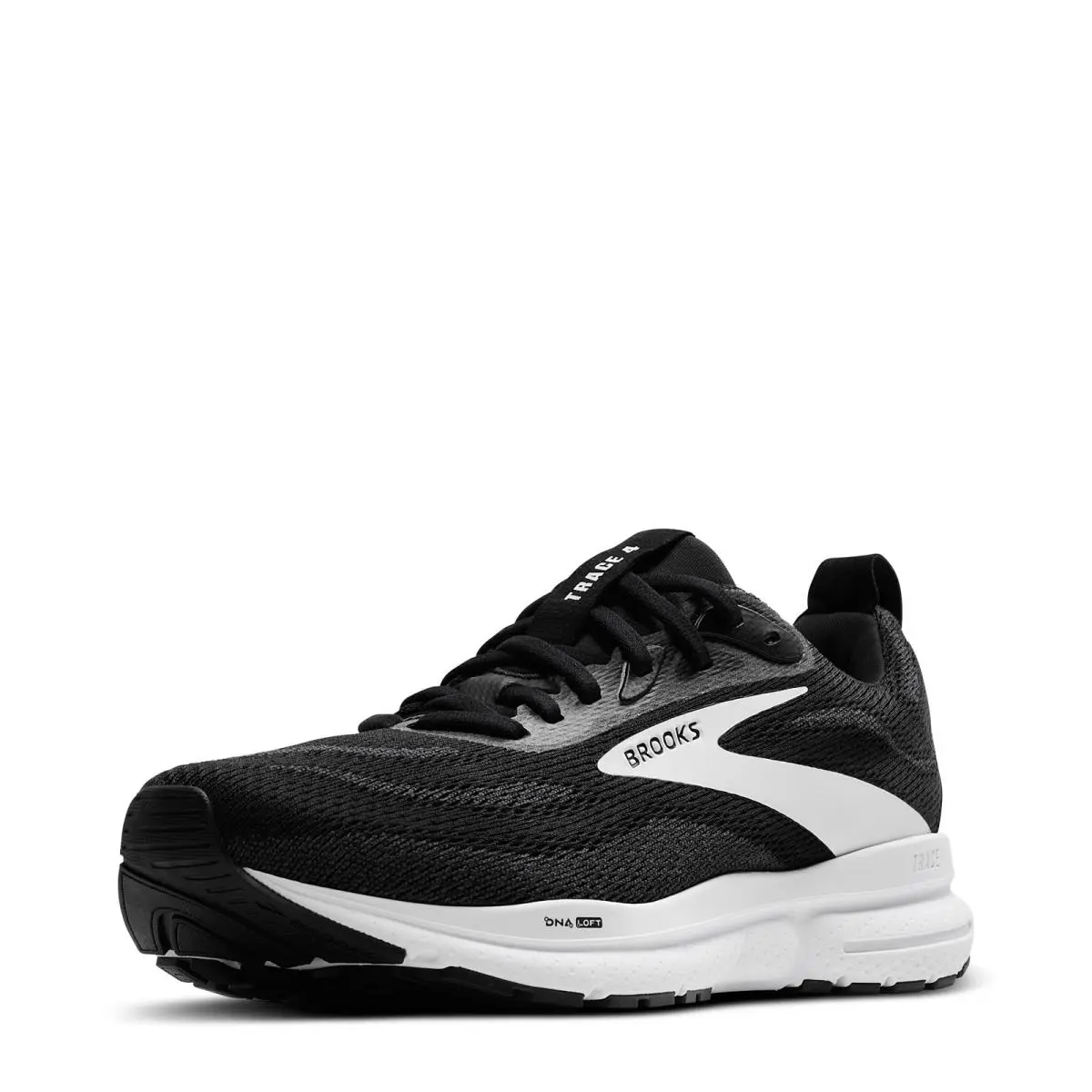 Women`s Brooks Trace 4 Running Shoe 120441 1B 090 Black Gray White Fabric-and-s