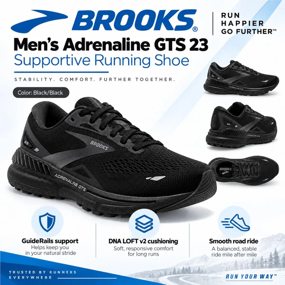 Brooks shoes - Brooks Adrenaline GTS 23 - Adrenaline GTS - 110391-1D-020 - Black 5