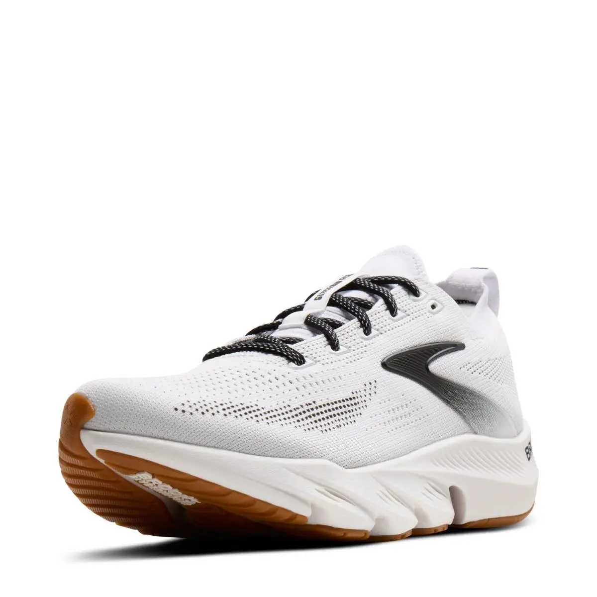 Men`s Brooks Glycerin Flex Running Shoe 110478 1D 187 White / Black Fabric-and