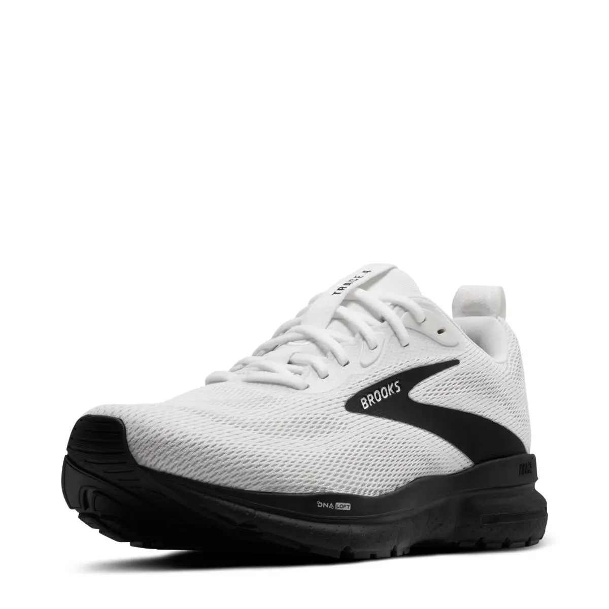 Men`s Brooks Trace 4 Running Shoe 110452 1D 169 White / Black Fabric-and-synthe