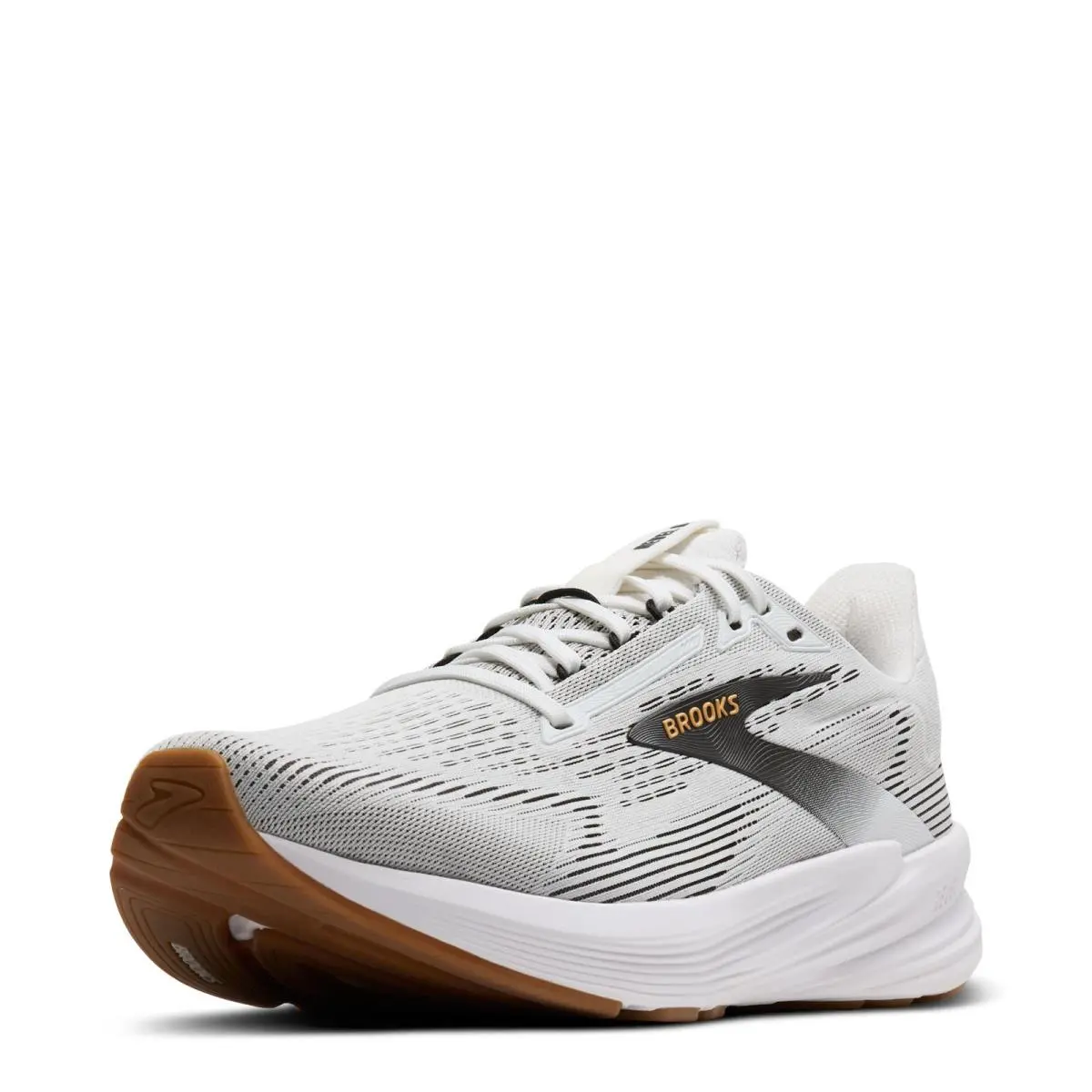 Men`s Brooks Revel 8 Running Shoe 110468 1D 107 White / Black Fabric-and-synthe
