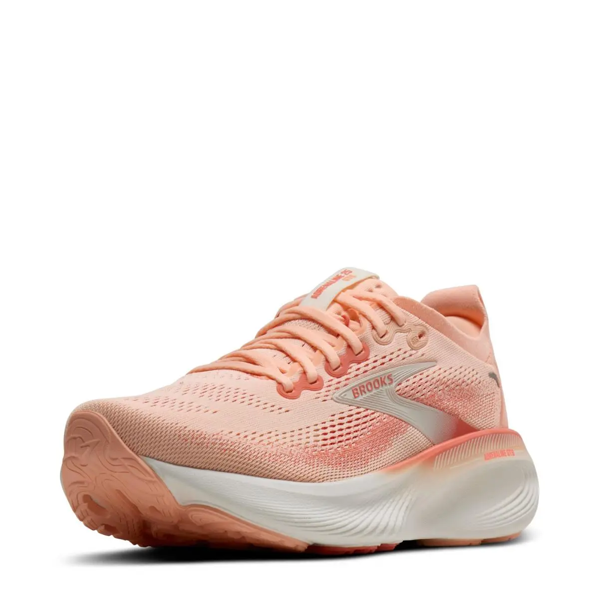 Women`s Brooks Adrenaline Gts 25 Running Shoe 120443 1B 855 Peach Fabric-and-sy