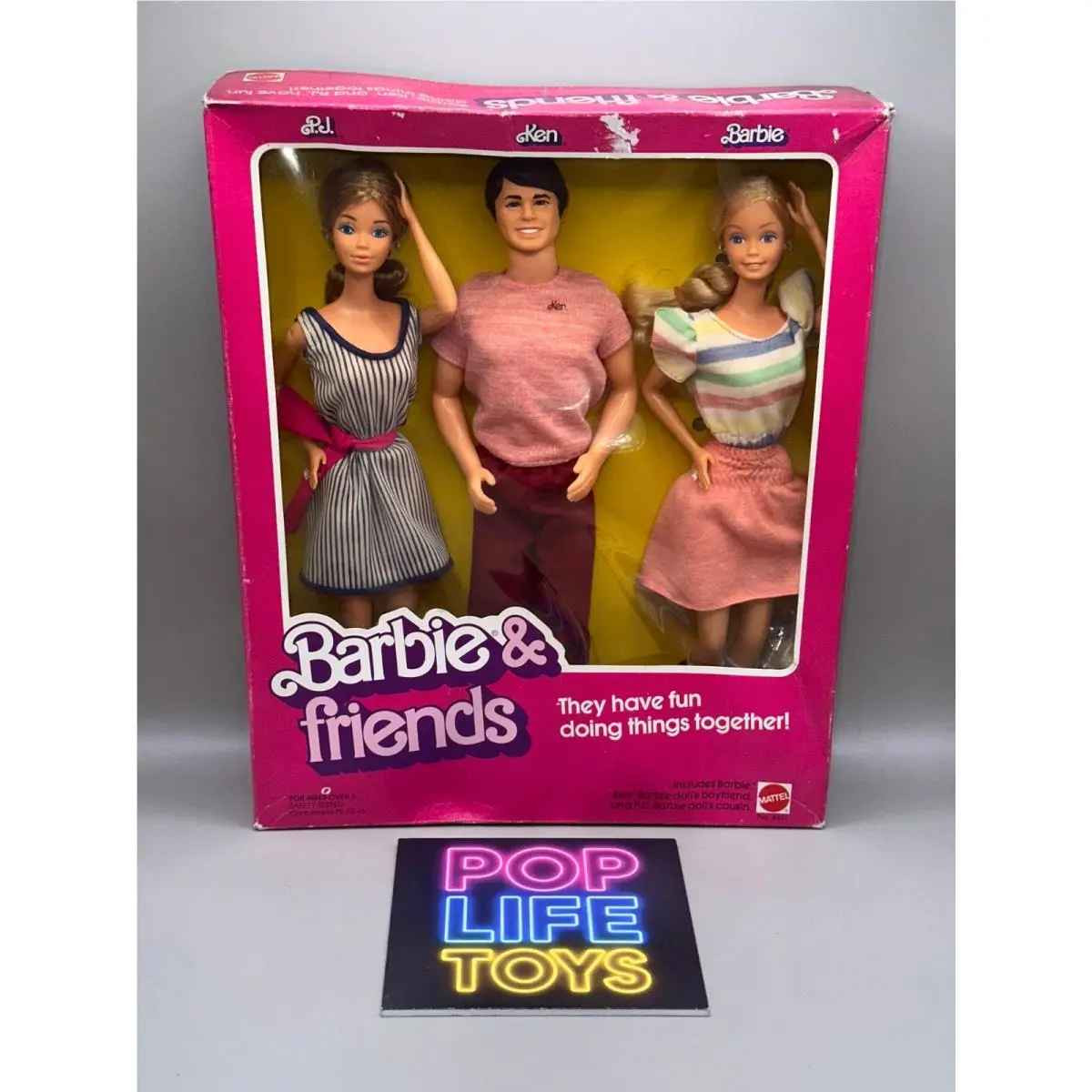 Vintage 1982 Mattel “barbie Friends: Barbie PJ Ken” 4431 Nrfb