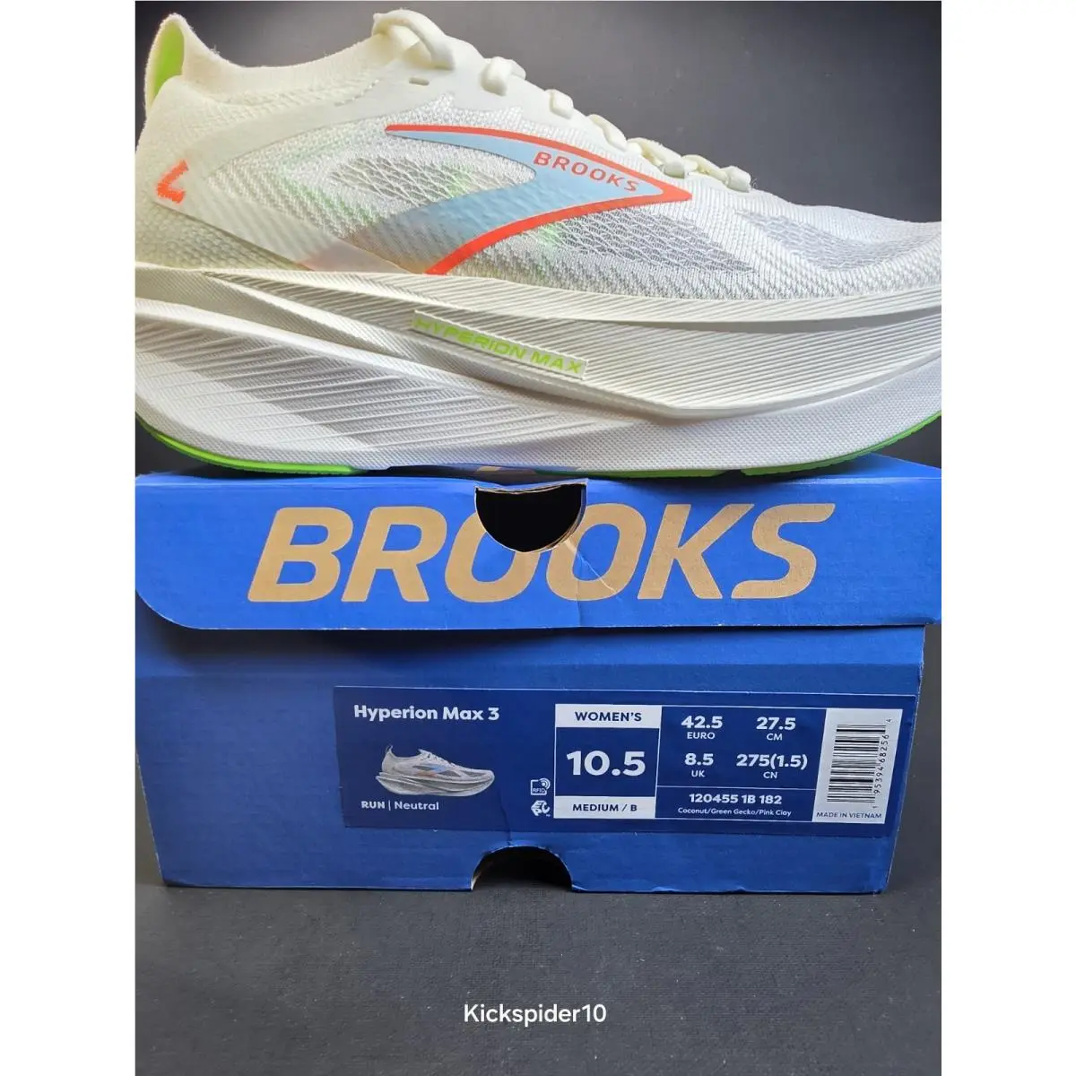Brooks shoes - Brooks Hyperion Max 3 - Hyperion Max - 120455-1B-182 - Coconut/Green Gecko/Pink Clay 2