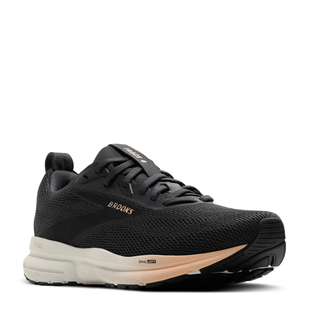 Women`s Brooks Trace 4 Running Shoe 120441 1B 037 Ebony/black/white Fabric-and