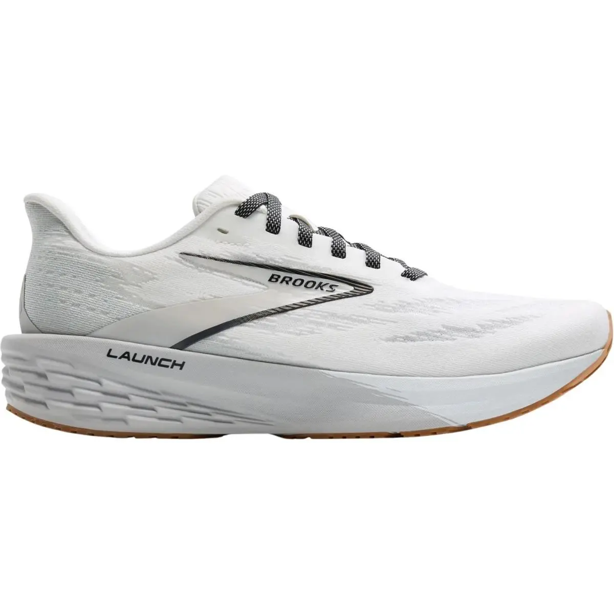 Brooks Launch 11 Mens Size 9 White Grey Black Running Shoes Sneakers