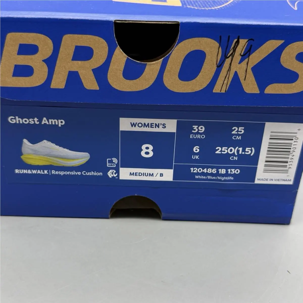Brooks shoes - Brooks Ghost Amp - Ghost Amp - 1204861B130 - White (UPC: 0195394901306) 12