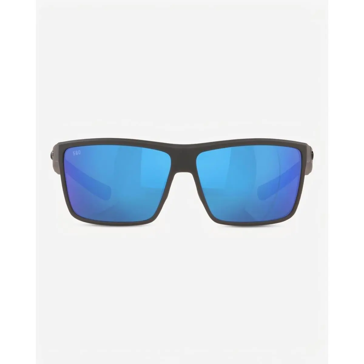 Men`s Matte Grey Blue Mirrored Polarized Rectangular Sunglasses 60 mm Costa