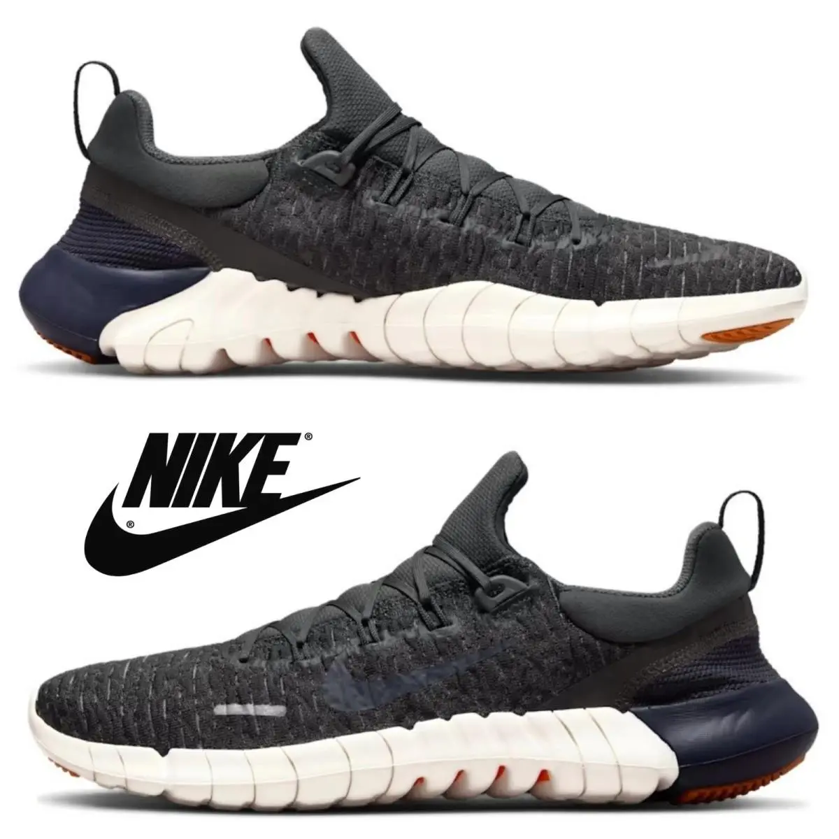 Nike shoes - Nike Free Run 5.0 - Free Run - Black, Manufacturer: Anthracite/Medium Ash/Kumquat/Blackened Blue 19