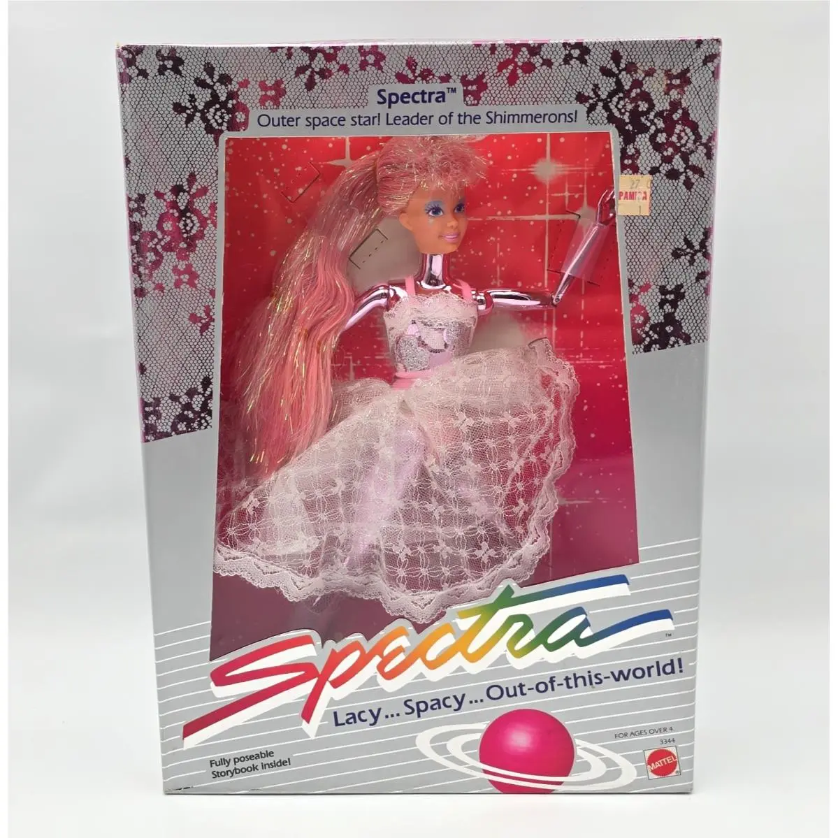 Vintage 1986 Barbie Spectra Doll Metallic Pink 3344 Vintage 1986 Mattel Spectra