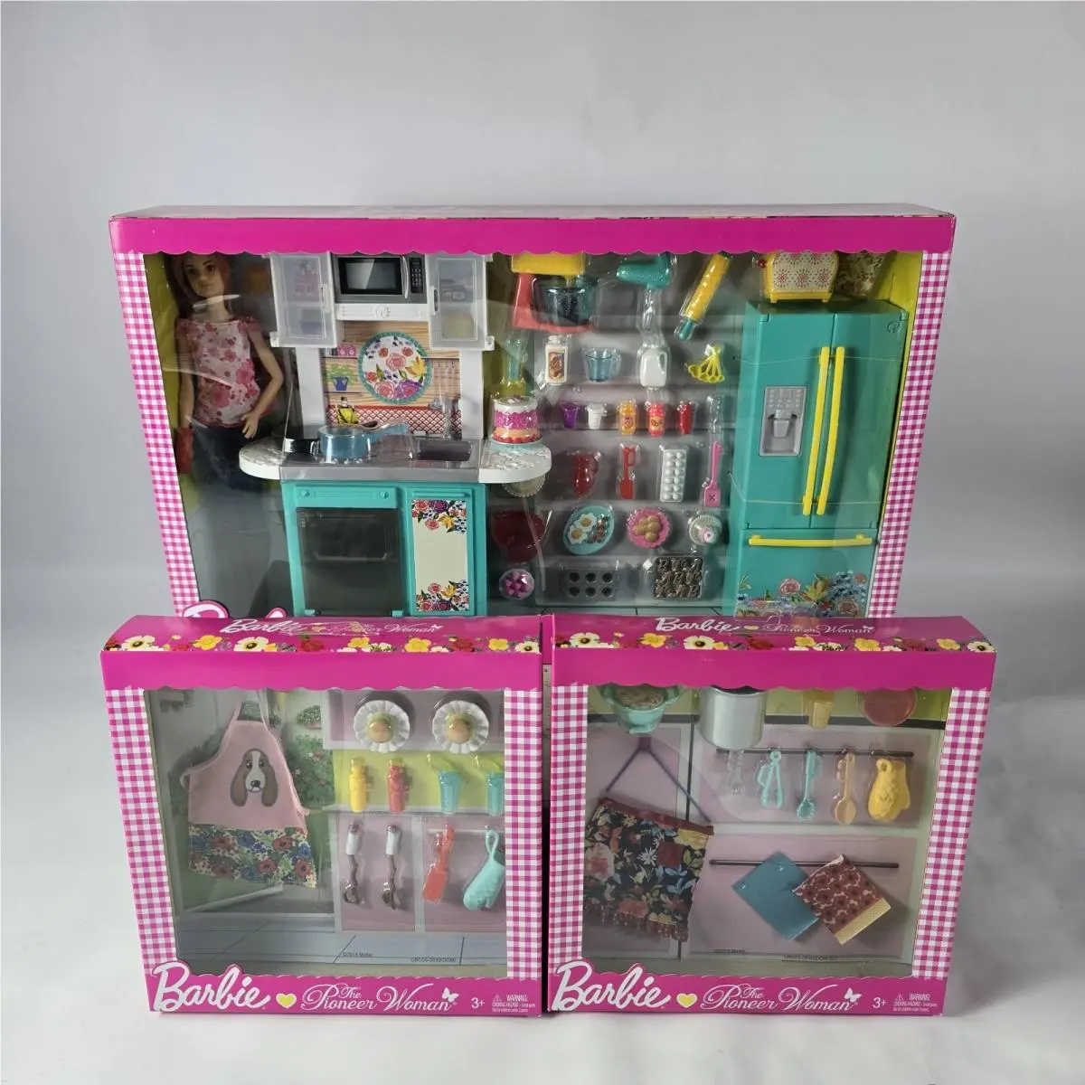Barbie as The Pioneer Woman Ree Drummond Doll Kitchen Playset + 2 Accessory Sets