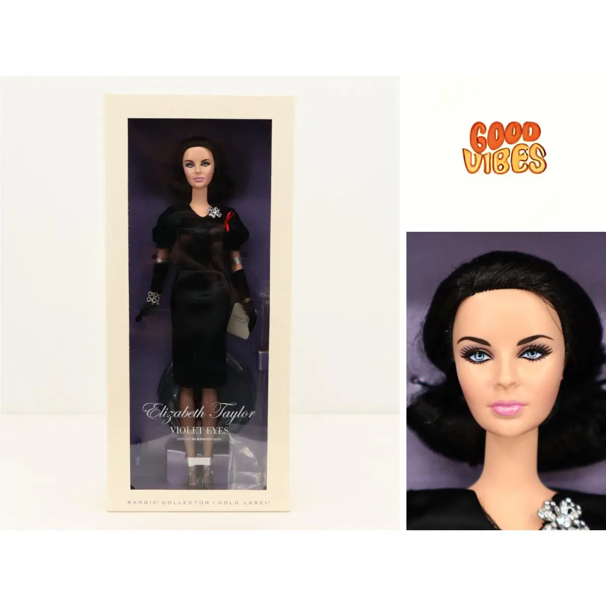 2012 Mattel Barbie Elizabeth Taylor Violet Eyes Gold Label Nrfb W3495