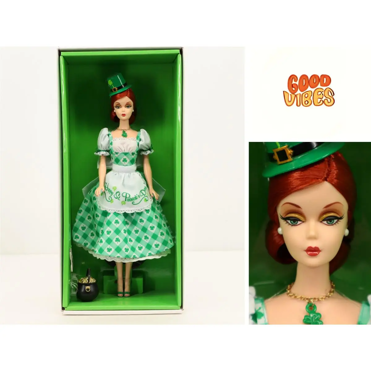 2014 Mattel Barbie Shamrock Celebration Gold Label CGK93 Nrfb Fan Club