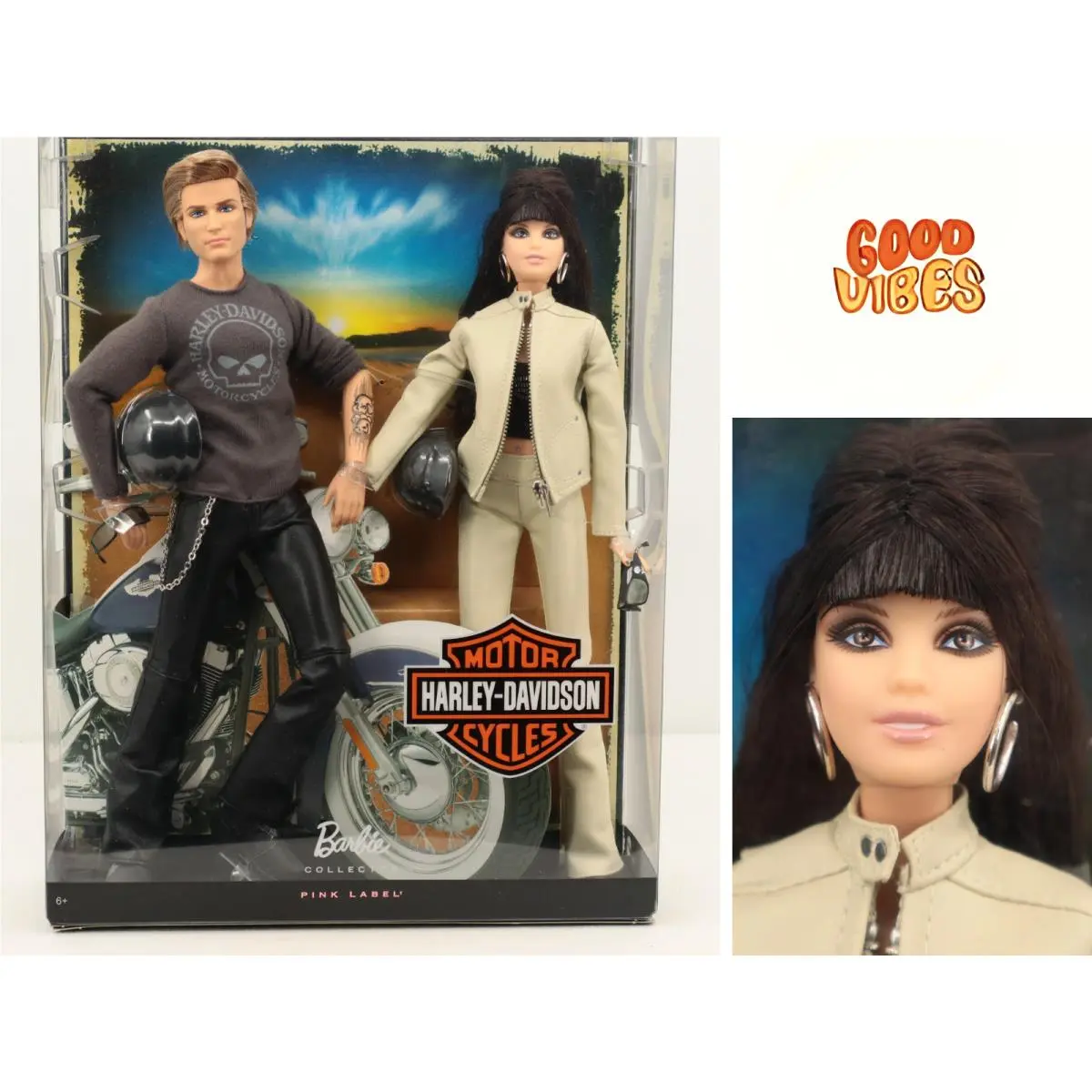 2009 Mattel Harley-davidson Barbie Ken Giftset R9911 Pink Label Nrfb
