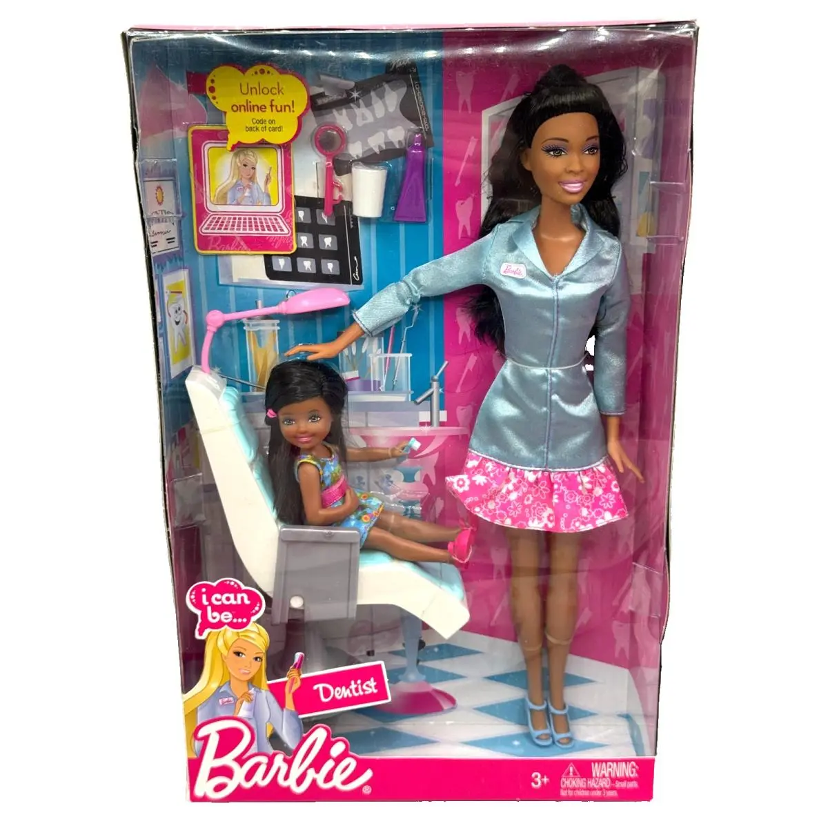 DS Barbie Doll 2010 I Can BE A Dentist with Kelly V2225 Black AA