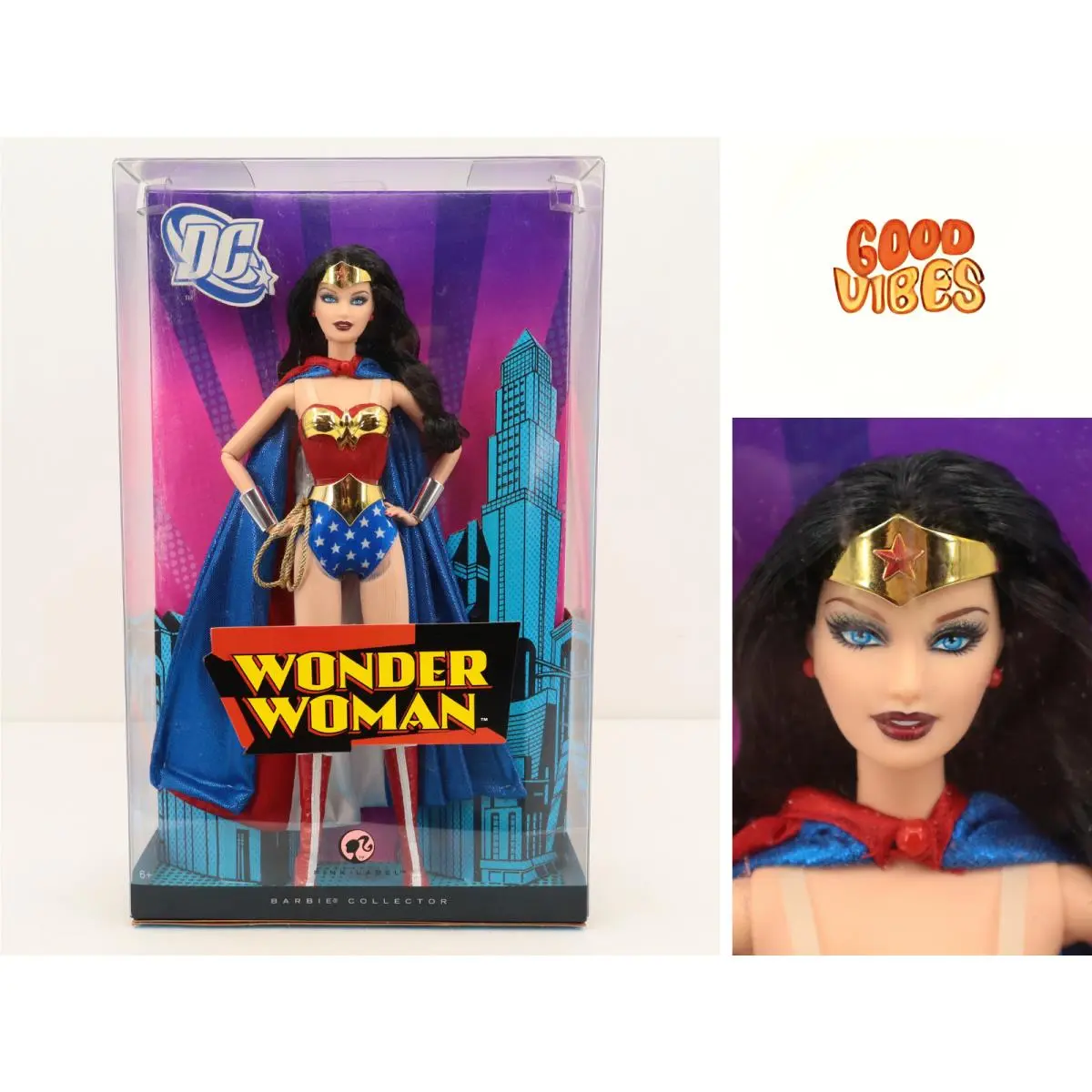 2008 Mattel Barbie Collector Wonder Woman Pink Label N0393 Nrfb DC Comics