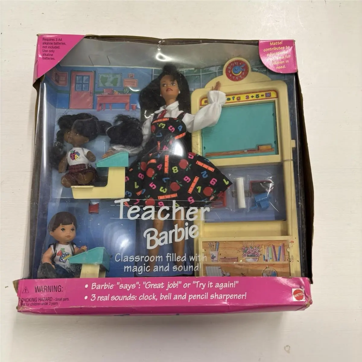 Ultra Rare Variant Teacher Barbie 16210 Brunette AA Boy Blonde Girl Student