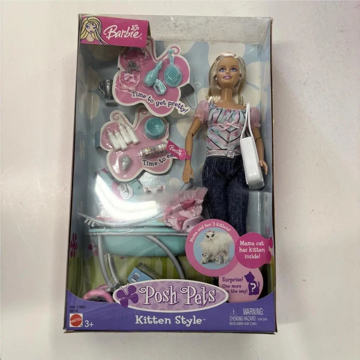 2003 Barbie Posh Pets Kitten Style Doll Set Mattel B5748
