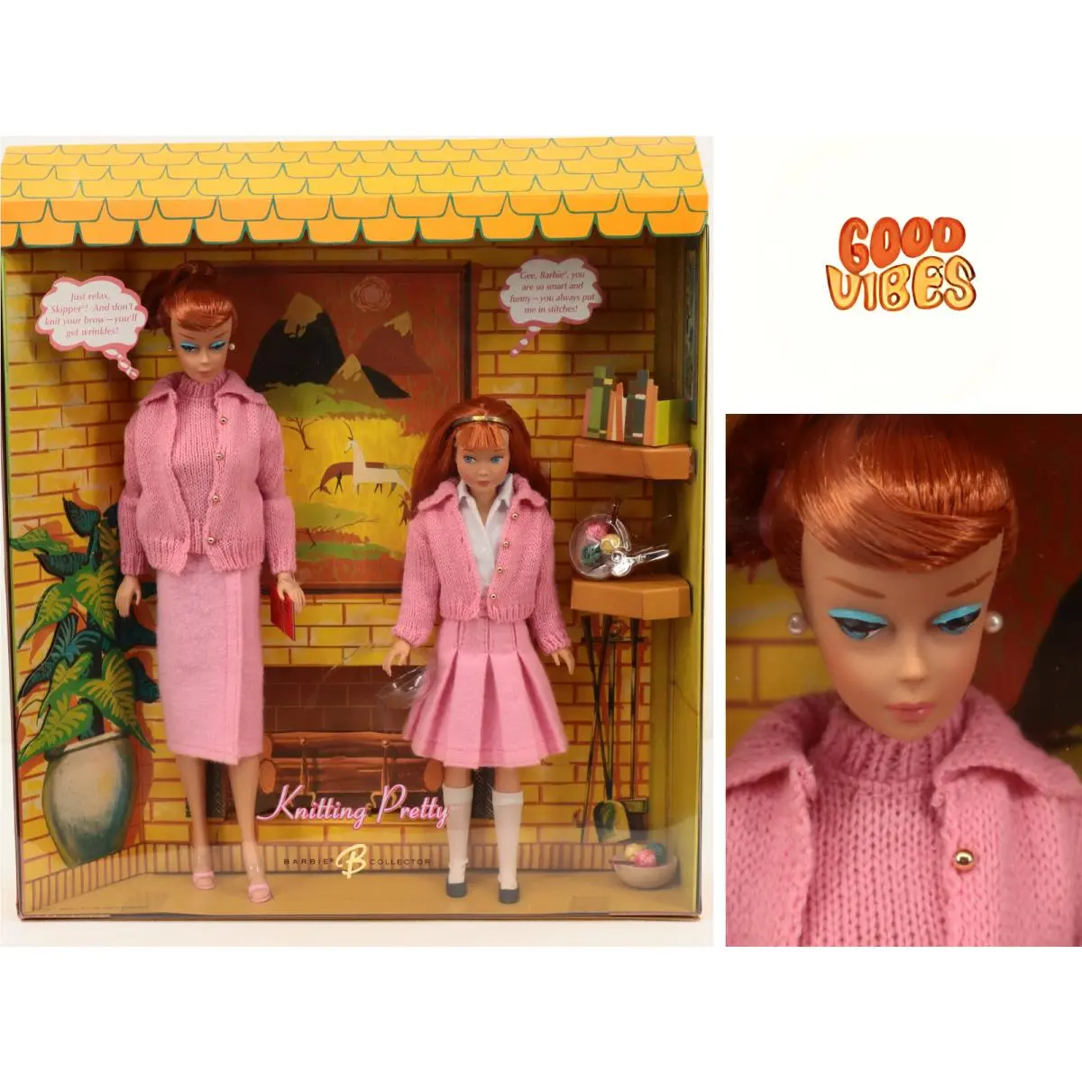 2007 Mattel Barbie Knitting Pretty Skipper Gold Label K7967 Nrfb Giftset