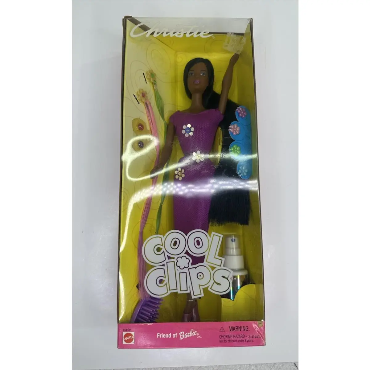 2001 Barbie Cool Clips Christie African American Rare Long Hair 50599 Htf