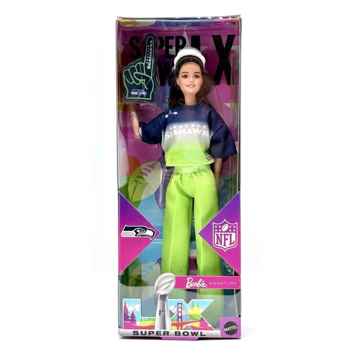 Mattel Creations Barbie Super Bowl LX Seattle Seahawks Doll Limited Ed