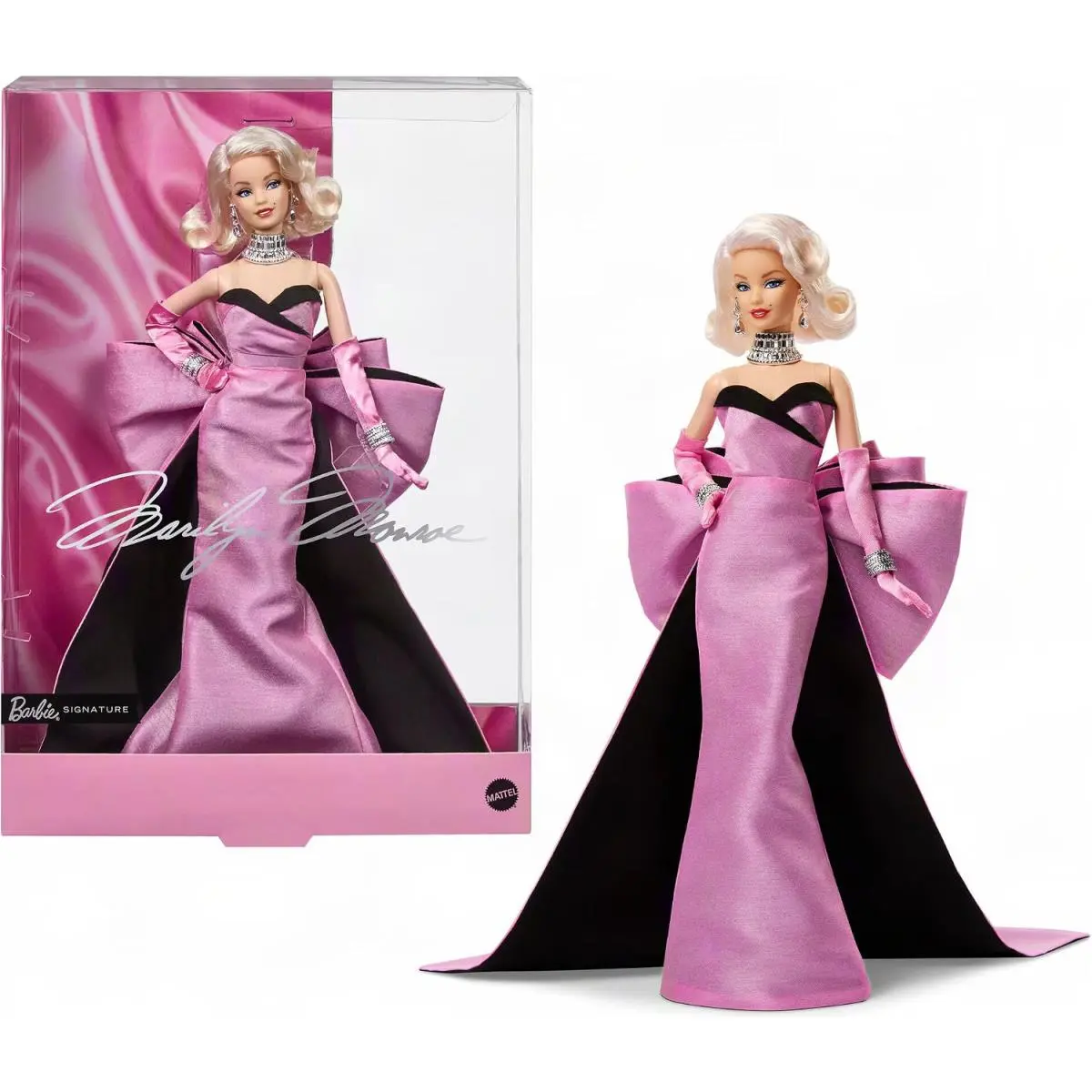 Barbie Marilyn Monroe Signature Collectible Doll in Iconic Pink Dress JJY00