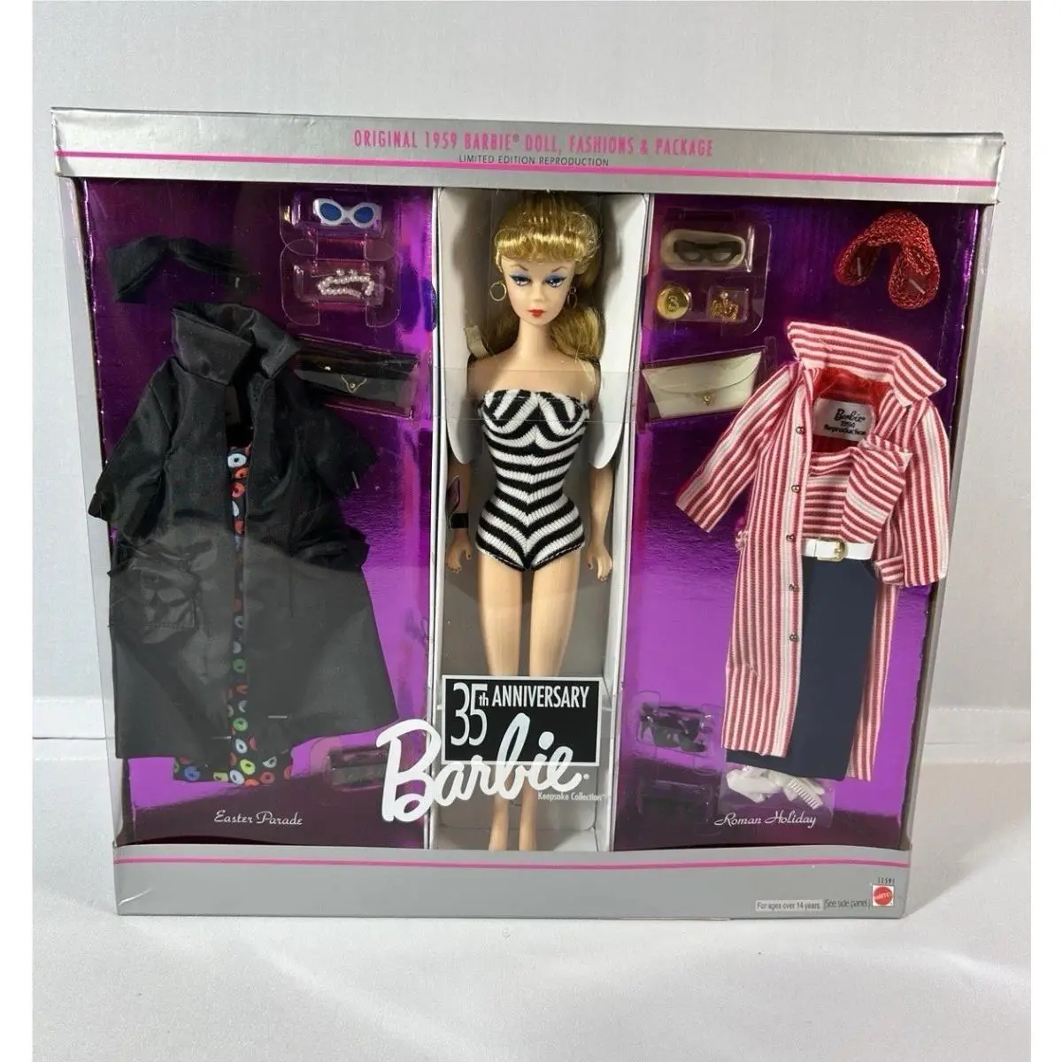 1993 Barbie 35th Anniversary 1959 Repro Doll w/ Easter Parade Roman Holiday