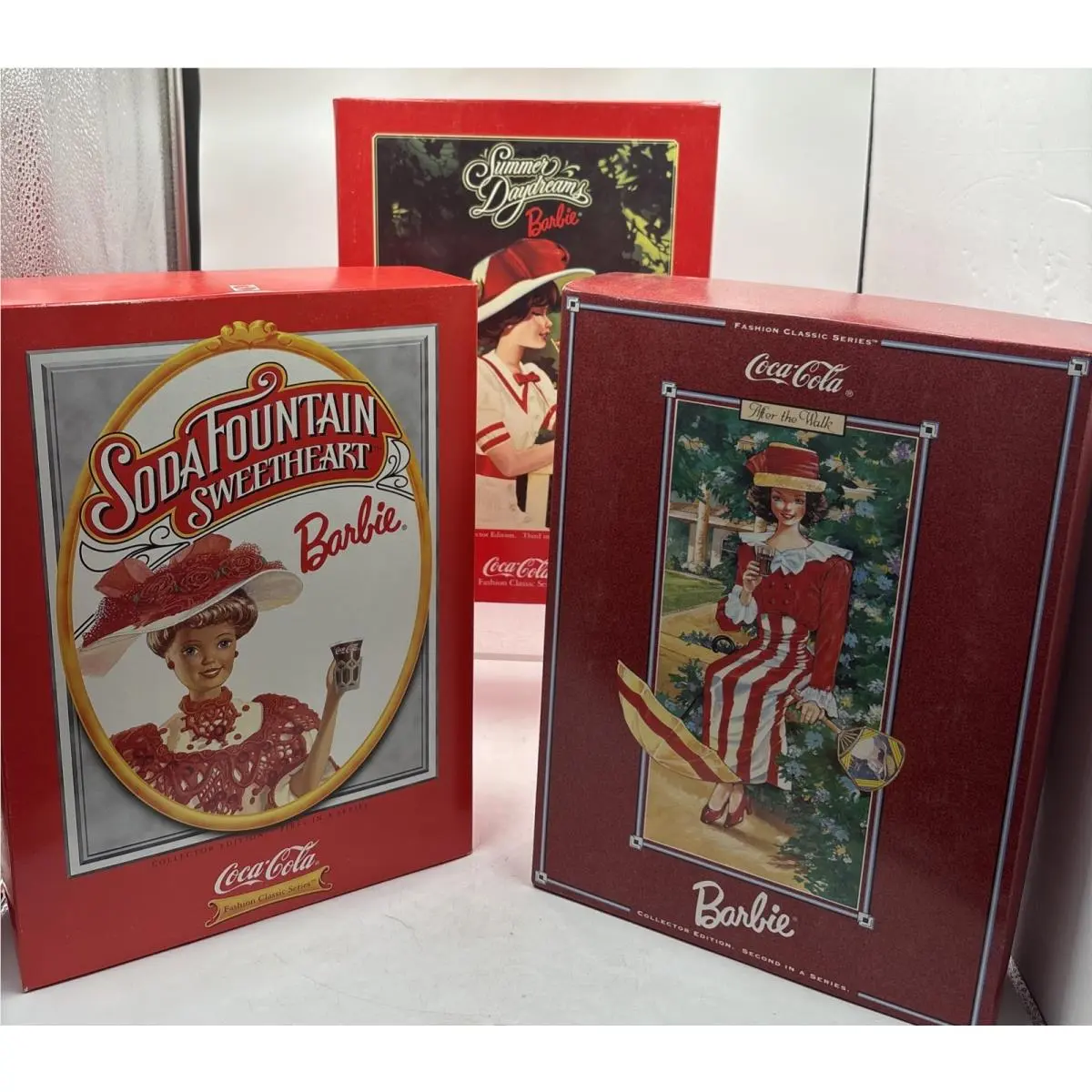 Three Coca-cola Classic Series Barbie: Soda Walk Summer 1st-3rd In Series Nrfb