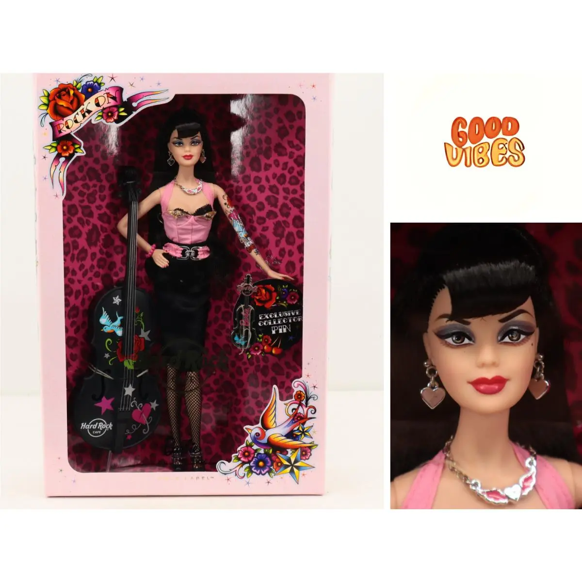 2009 Mattel Barbie Hard Rock Cafe Rockabilly Gold Label Nrfb N6606