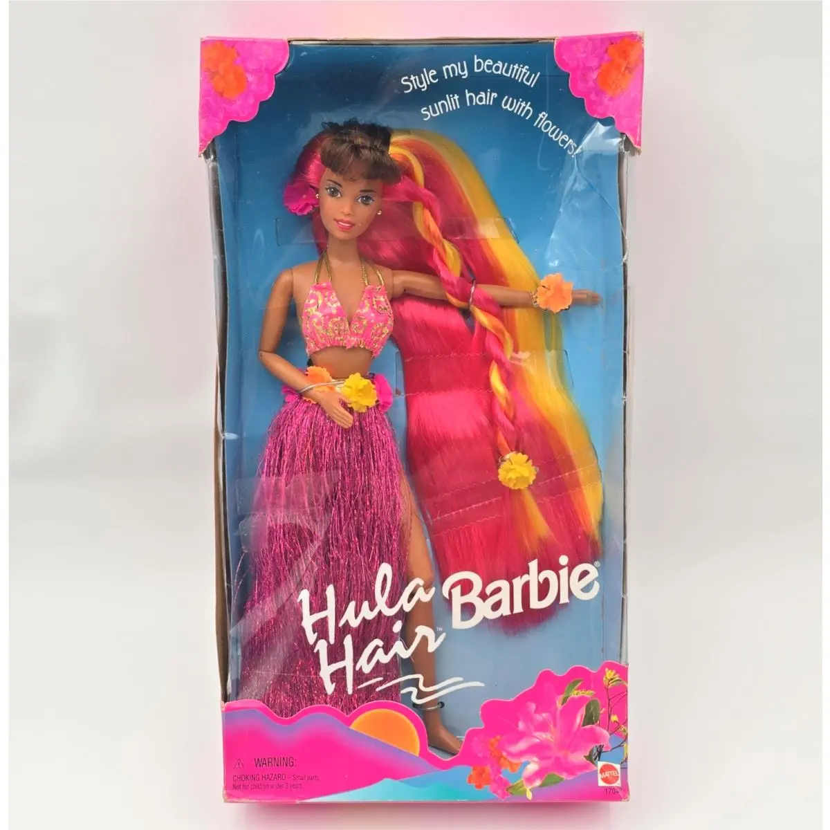 1996 Hula Hair Barbie Doll Mattel 17048 Tropical Beach African American