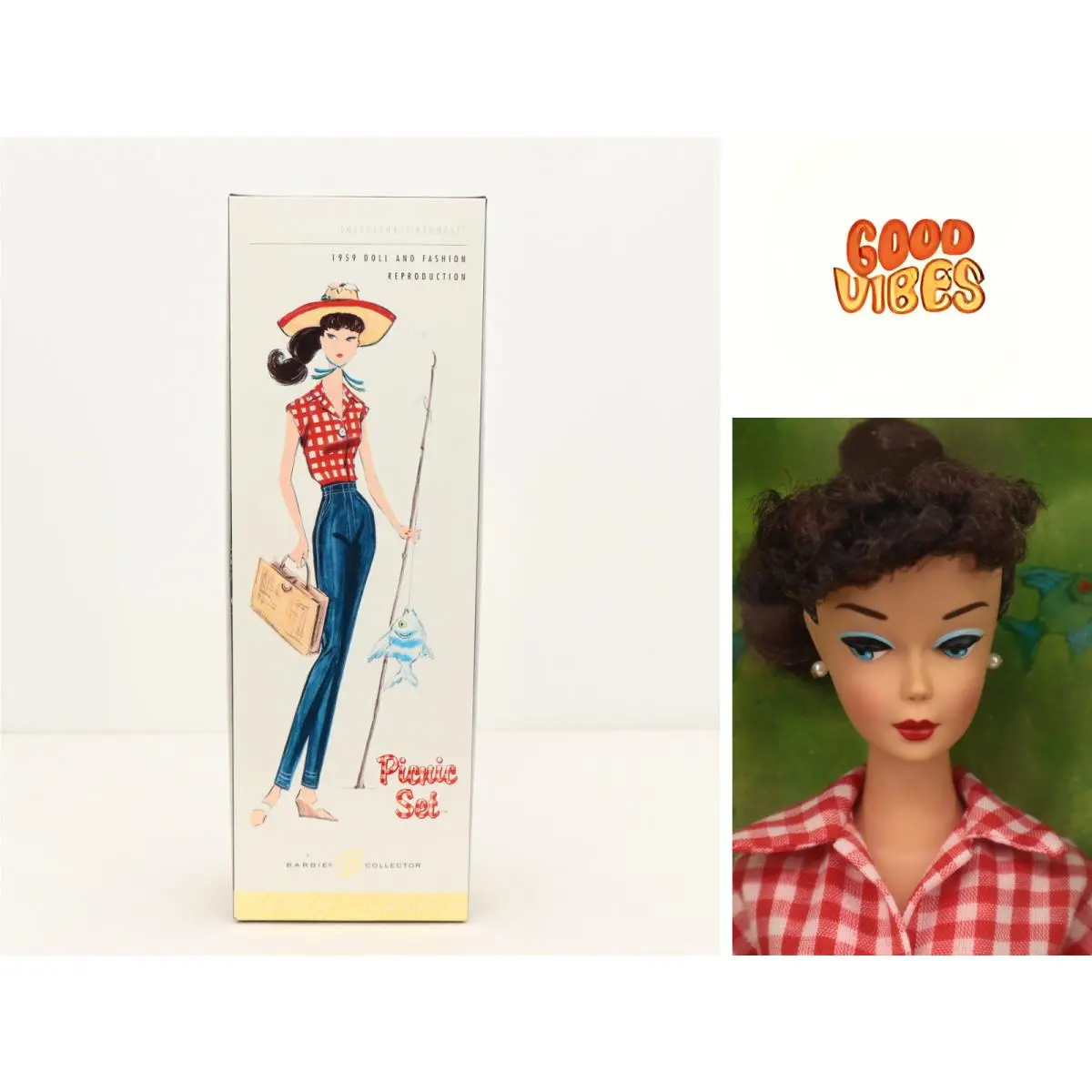2005 Mattel Barbie Collector Picnic Set Gold Label Nrfb J4260 1959 Retro