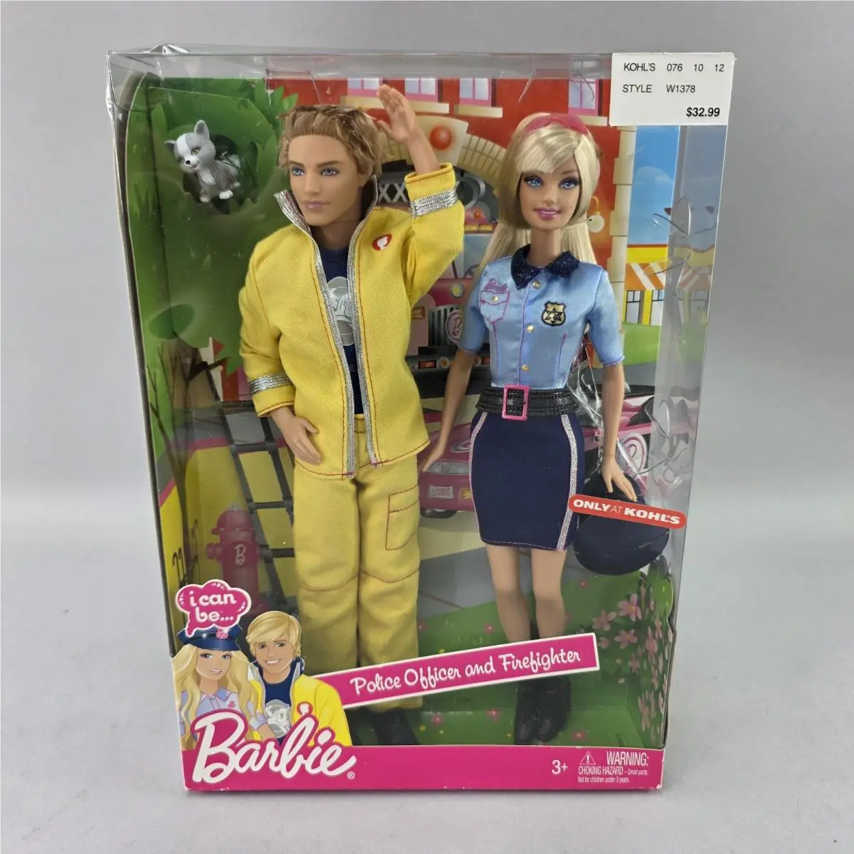 Barbie I Can Be Police Officer Firefighter Kohl`s Exclusive W1378 Mattel 2010