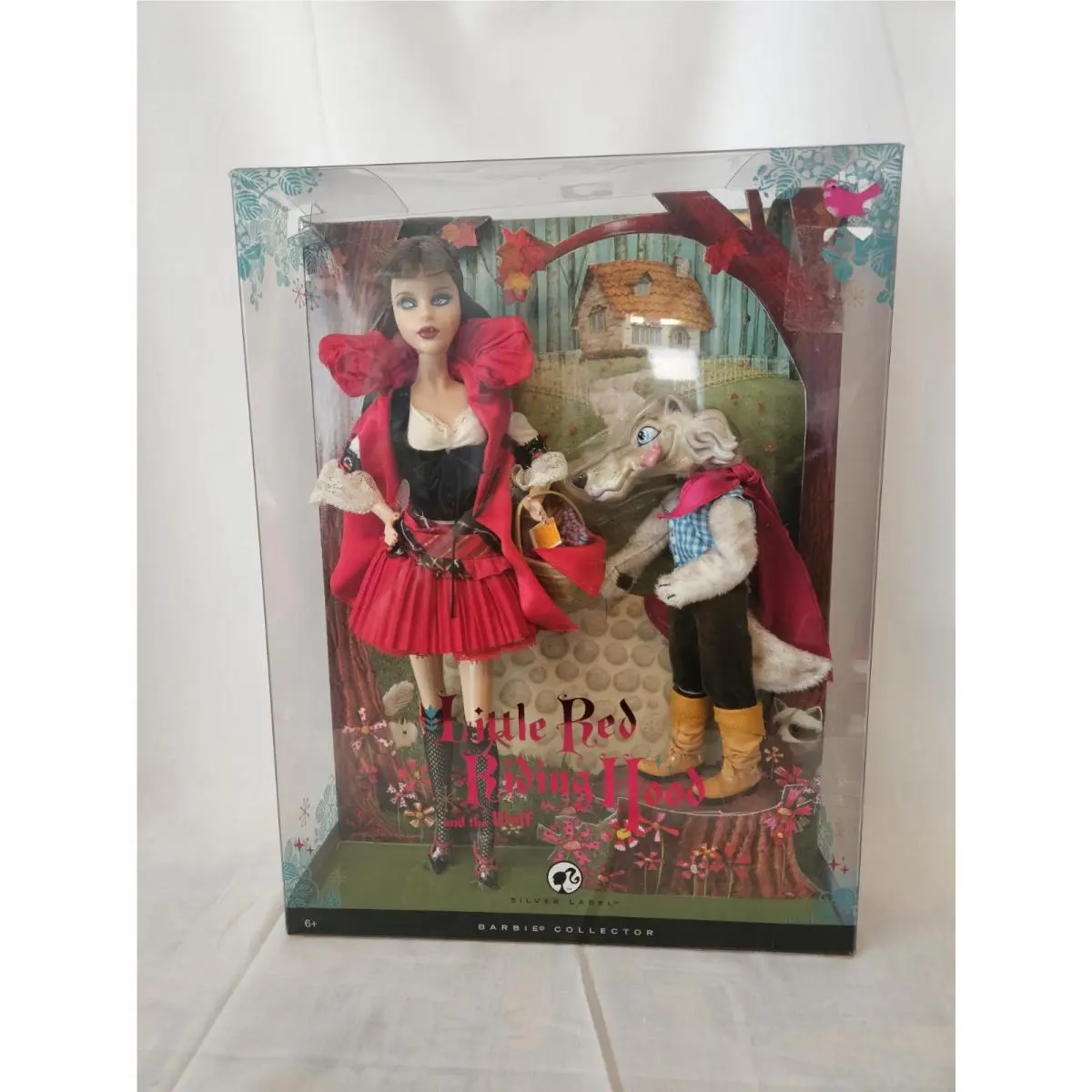 2008 Silver Label Little Red Riding Hood Barbie Set with Wolf Basket Iob