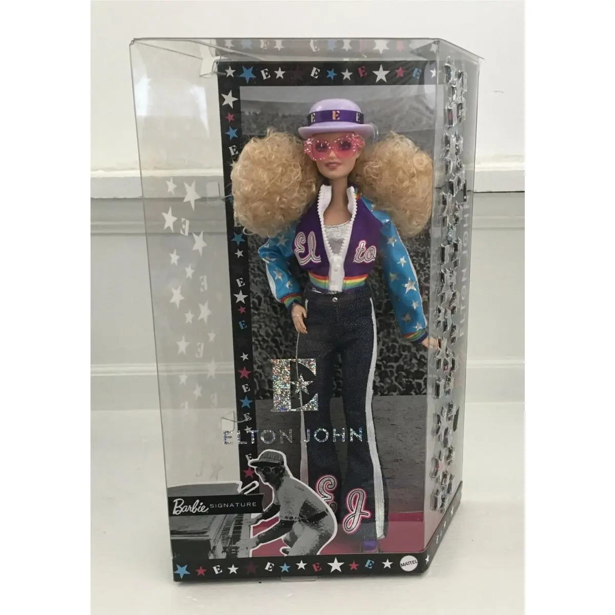Mattel Elton John Barbie Collector Doll W/stand Cert. OF Authenticity