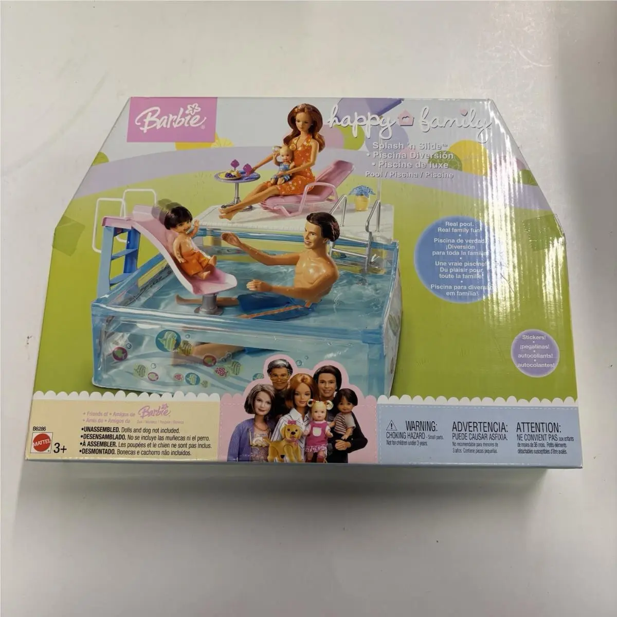 2003 Barbie Happy Family Happy Splash `n Slide Mattel B6286