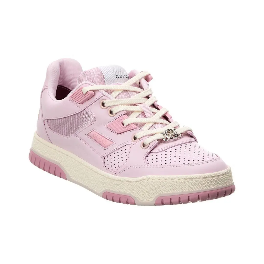Logo Leather Sneaker Women`s Pink 35 by Gucci