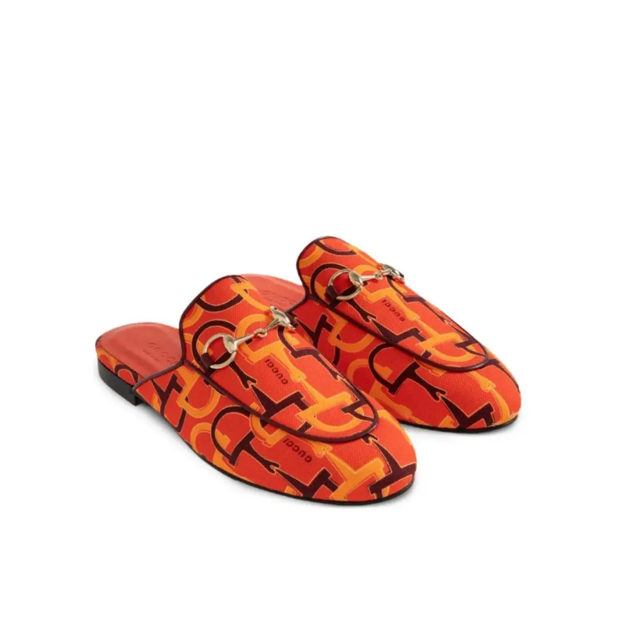 Gucci Princetown Horsebit Print Loafer Mules Size US 8 /eur 38