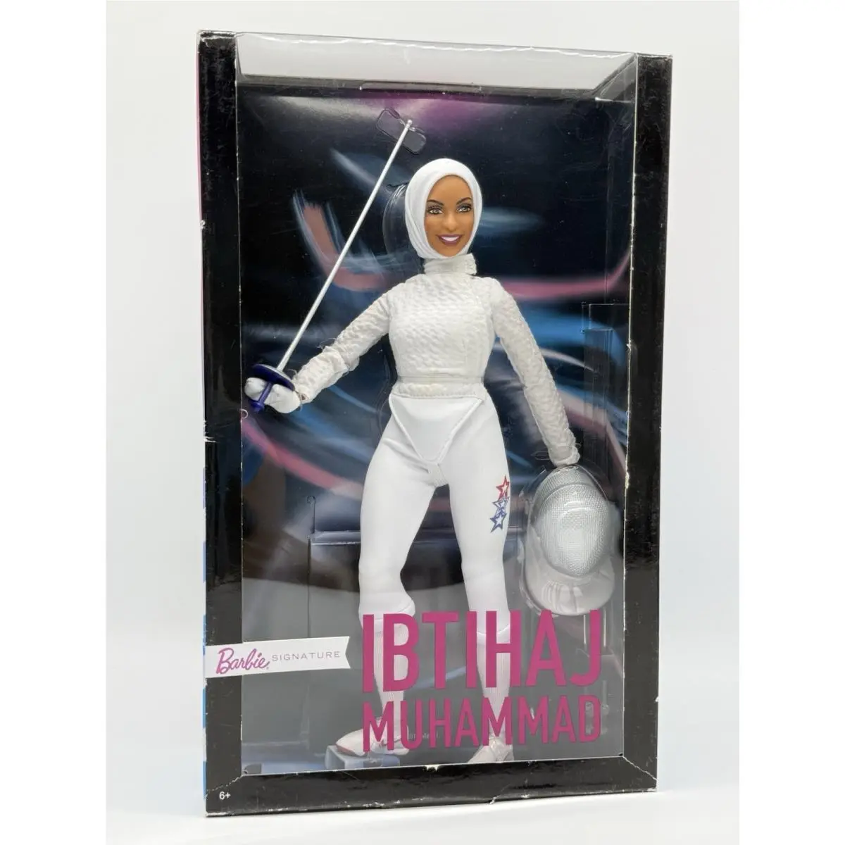 Ibtihaj Muhammad Fencing Barbie Signature Doll 2018 Mattel Nrfb