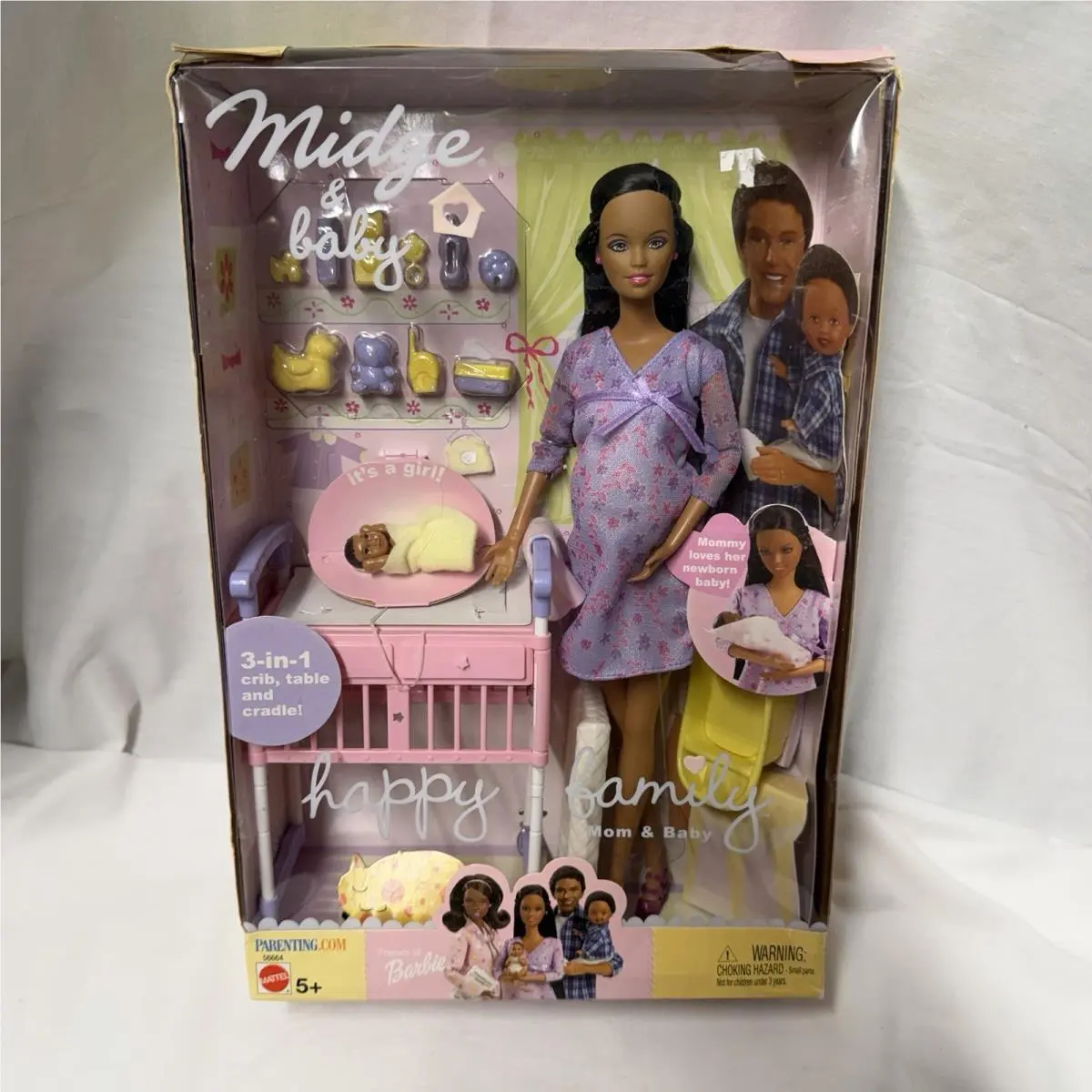 Y2K Mattel Barbie Happy Family Midge and Baby Pregnant Barbie Dol Nrfb AA