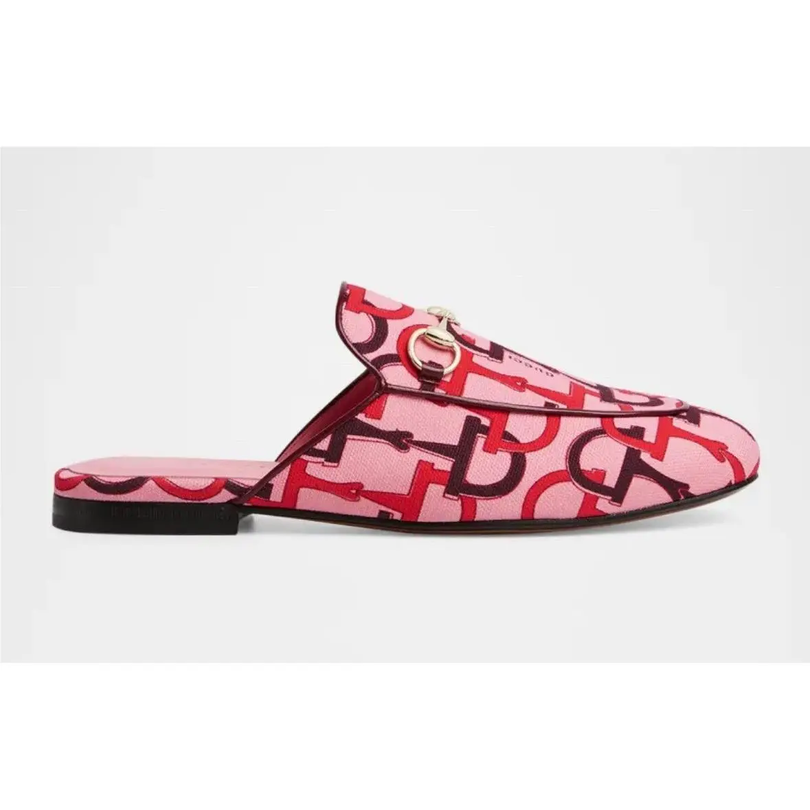 Gucci Princetown Horsebit Print Loafer Mules Size US 7 /eur 37